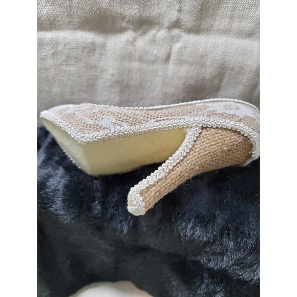 Vintage Look Lace Covered Ring Holder beige - Picture 6 of 8